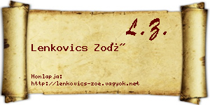 Lenkovics Zoé névjegykártya